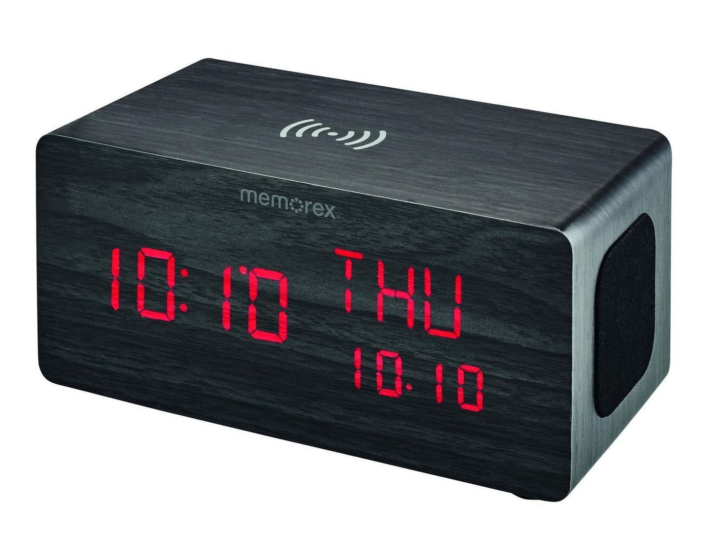 Memorex Bluetooth LED Alarm Clock With Fast Speed Wireless Charger, Bluetooth 5.0 Enabled Desk Clock