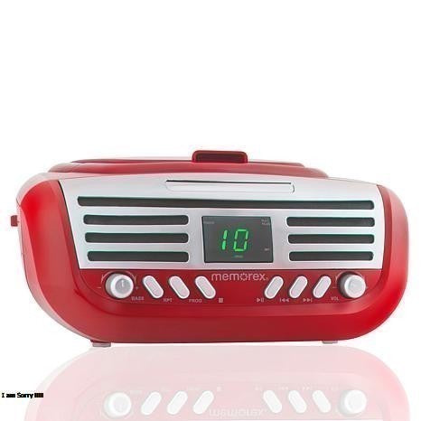 Memorex Retro AM/FM Radio Boombox | Top-Loading CD Player, Bluetooth & Aux-In