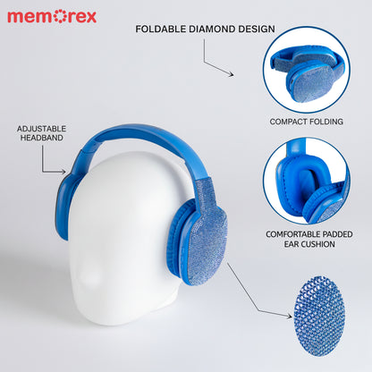 Memorex Faux Diamond-Encrusted Wireless Bluetooth Headphones