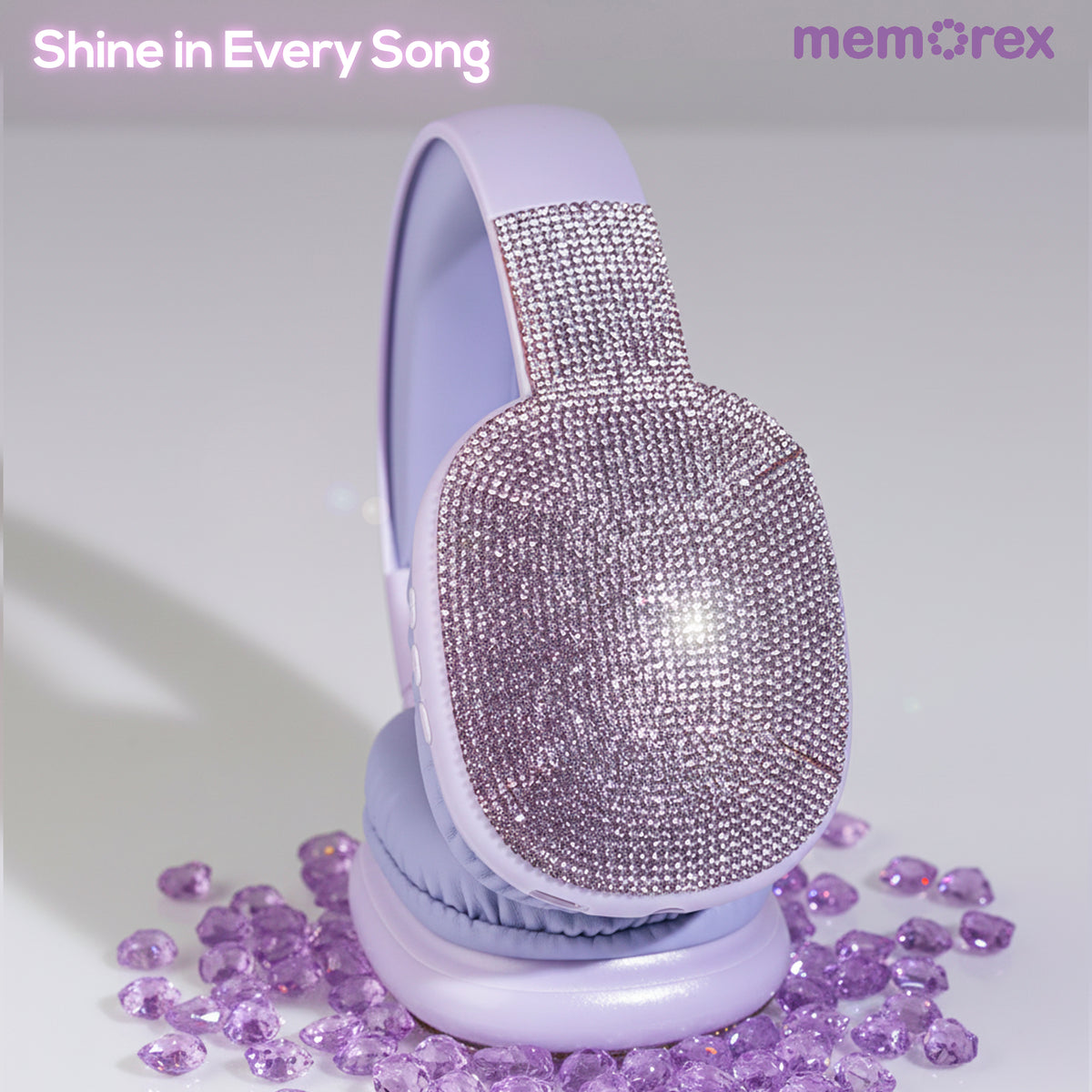 Memorex Faux Diamond-Encrusted Wireless Bluetooth Headphones