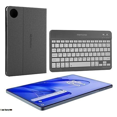 Memorex 10.1” Android Tablet with Keyboard & Case | 128GB, Android 14