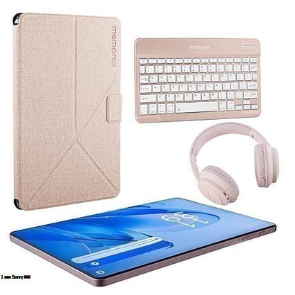 Memorex 11” Android 14 Tablet Bundle | 128GB, 4GB RAM, Keyboard, Case & Wireless Headphones