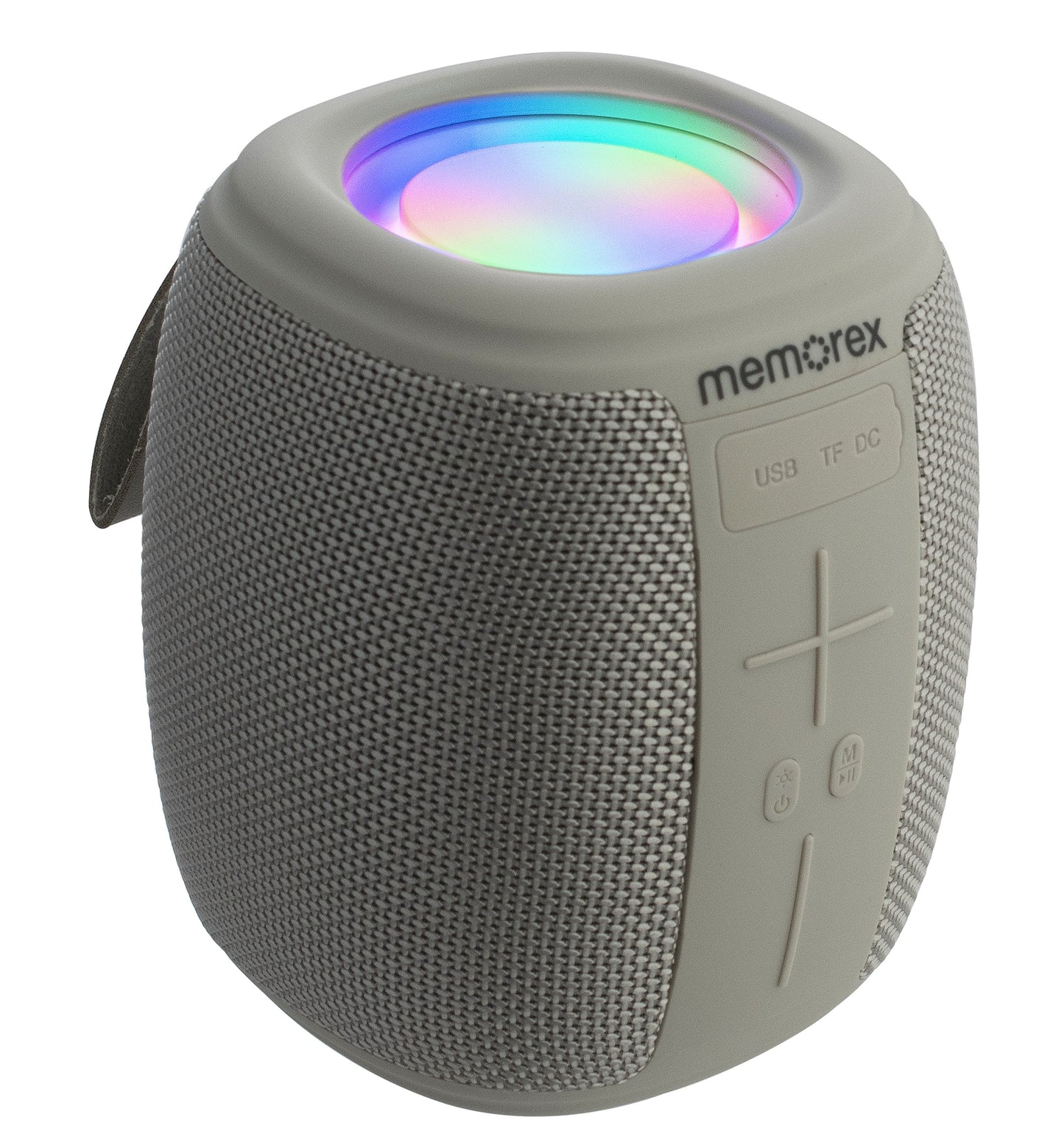 Memorex MX-BTS10(S) | Bluetooth Speaker | Wireless Speaker with Bluetooth 5.1 | USB/TF/FM Radio, Hands-Free Calling, LED Lighting, USB-C Fast Charging, Portable Speaker for Home & Outdoor (Silver)