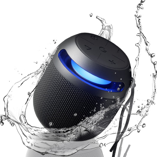 Memorex XBoom Portable Bluetooth Speaker | 24 Hour Battery Life | Waterproof IP67 | 360 Degree Deep Bass | True Wireless Stereo Pairing | 7 LED Mood Light Modes | Built in Mic for Hands-Free Calling