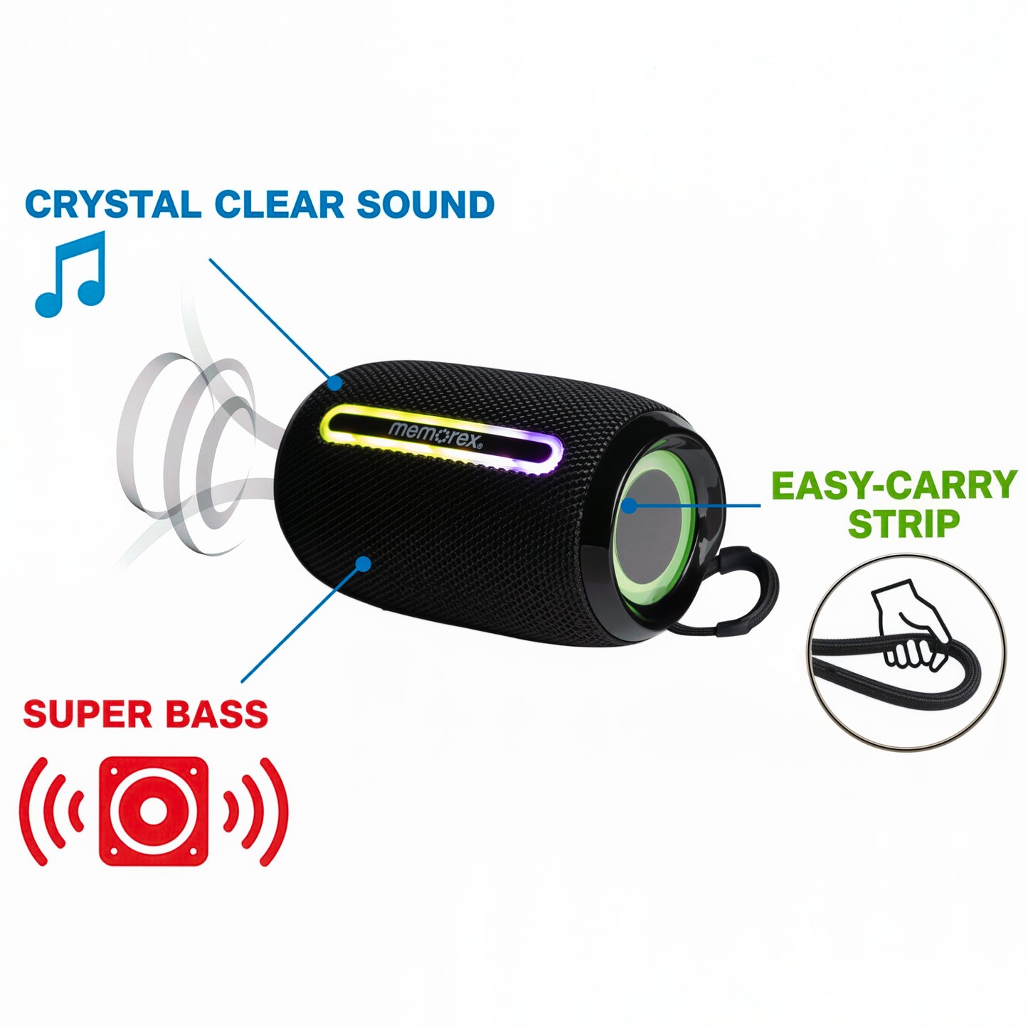 Memorex 3-in-1 Wireless Audio Bundle: Headphones, True Wireless Earbuds & Bluetooth Speaker