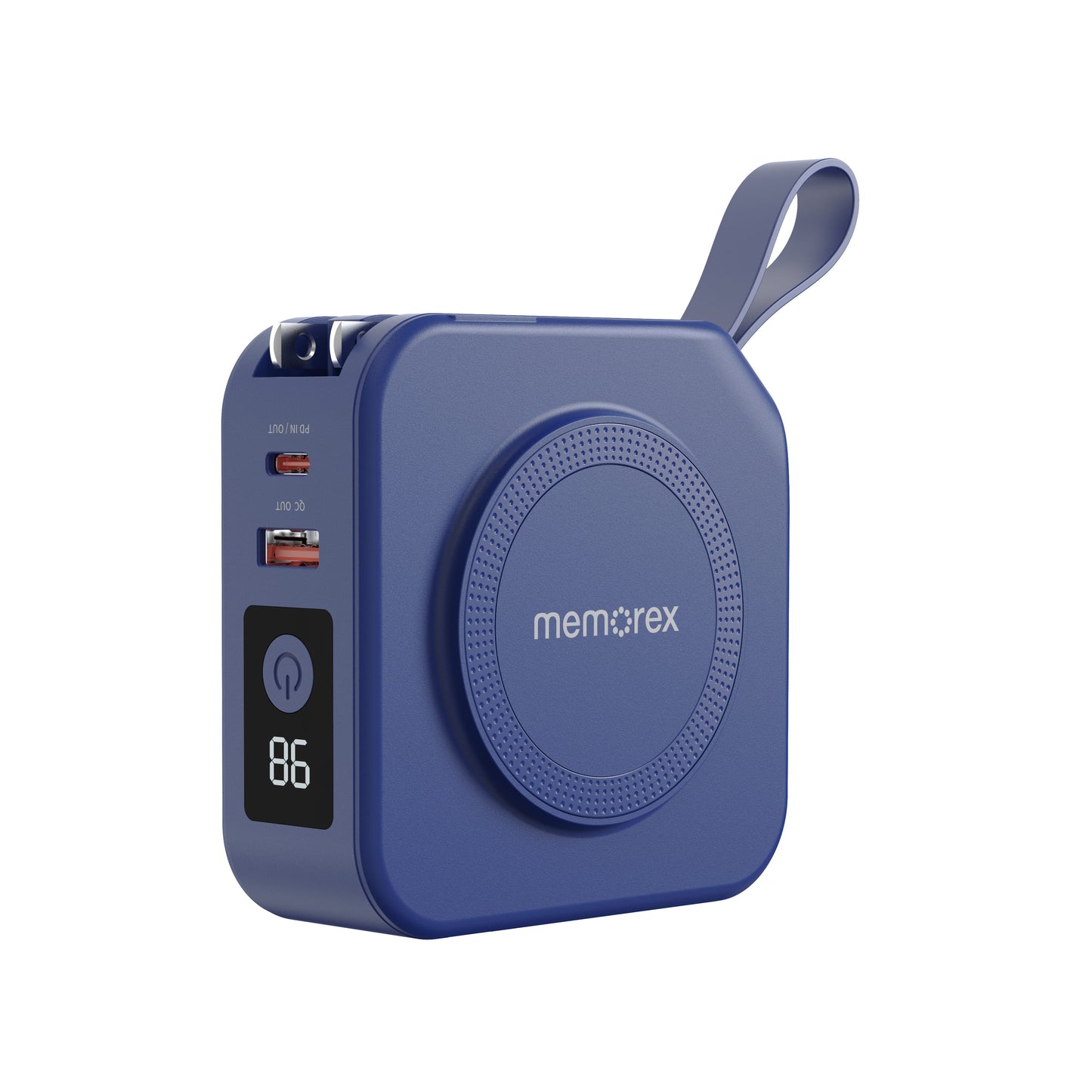 Memorex 5-in-1 Travel Power Bank – 10,000mAh  All-in-One Fast Charging | Built-In Cables | Wireless Charging | Foldable AC Plug | MX-PB10K