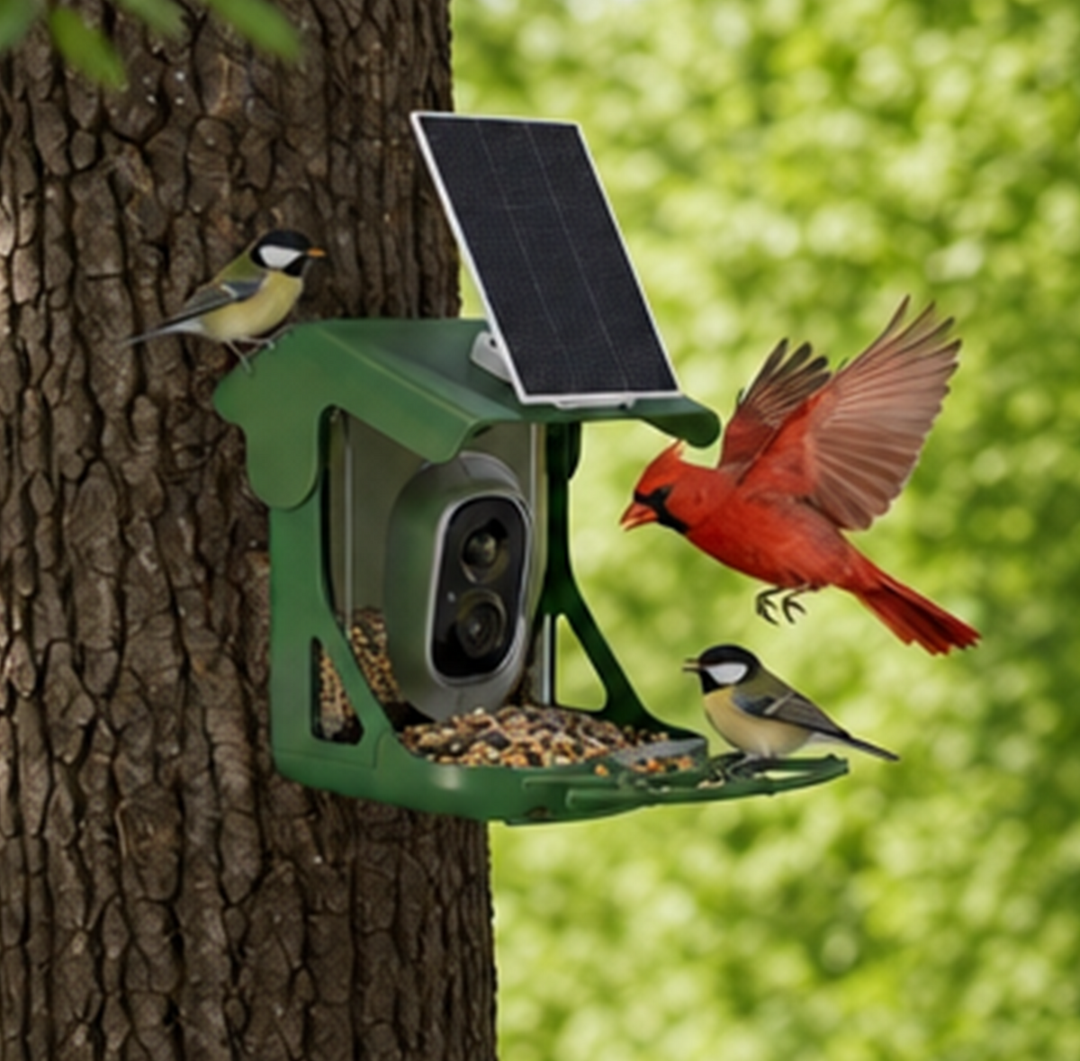 Memorex Solar WiFi Smart Bird Feeder Camera, AI Bird Identification, 2.5K HD, Birding Community App