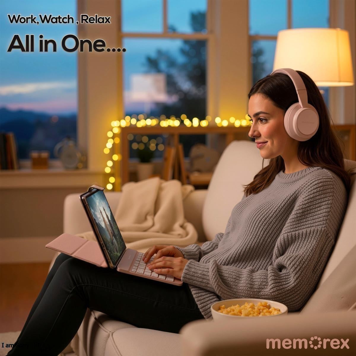 Memorex 11” Android 14 Tablet Bundle | 128GB, 4GB RAM, Keyboard, Case & Wireless Headphones