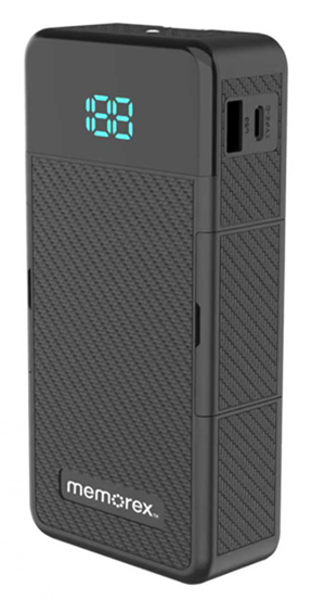 Memorex 16,000mAh Power Bank – Powerbank 16K  Built-In Cables | Fast Charging | Foldable AC Plug | Portable Battery Pack Available Colors: Black & Silver